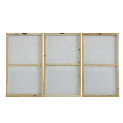 24 x 41 Canvas Map Wall Art Set of 3, Rectangular Frame, Green, Brown