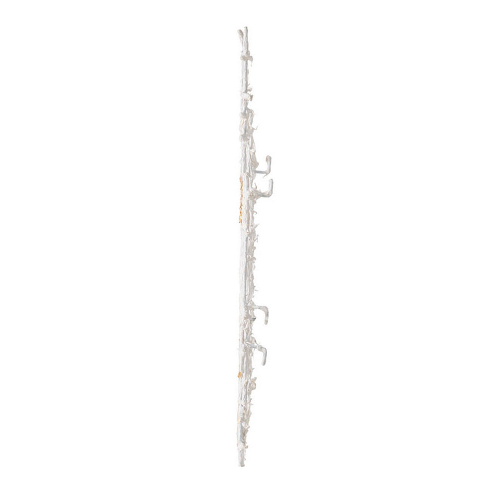 Rio 32 Inch Decorative Wall Decor, White, Gold Geometric Abstract, Iron