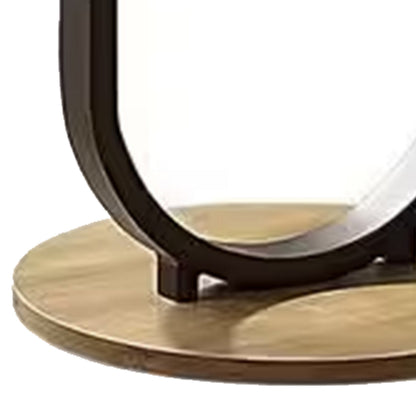 Obin 3 Piece Coffee and End Table Set, Brown MDF, Black U Shape Steel Base
