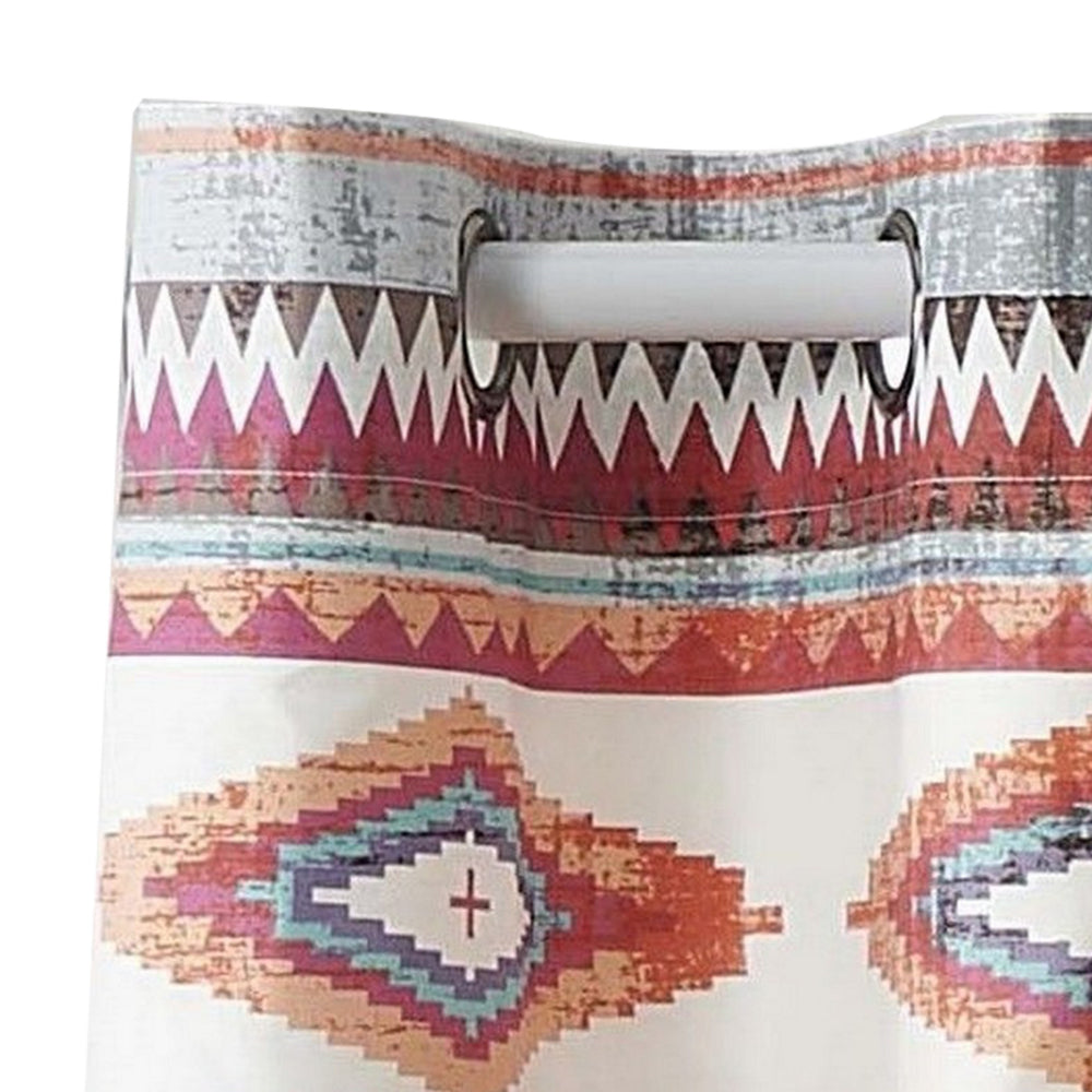 Pimi 16 x 84 Window Valance, Metallic Grommet, Southwest Print, Bronze
