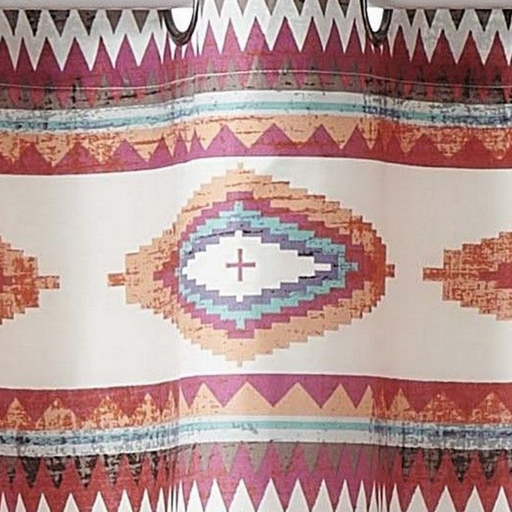 Pimi 16 x 84 Window Valance, Metallic Grommet, Southwest Print, Bronze