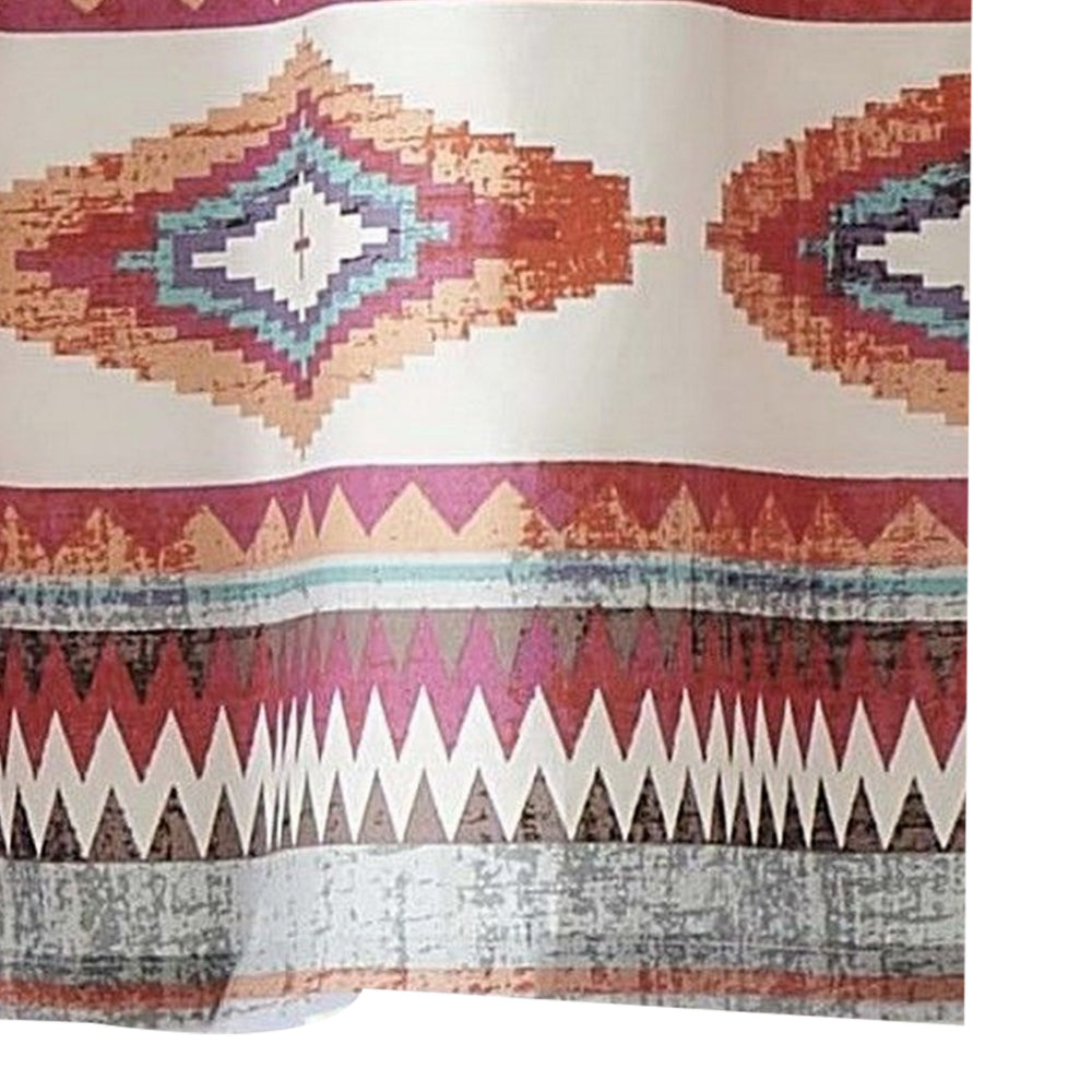 Pimi 16 x 84 Window Valance, Metallic Grommet, Southwest Print, Bronze