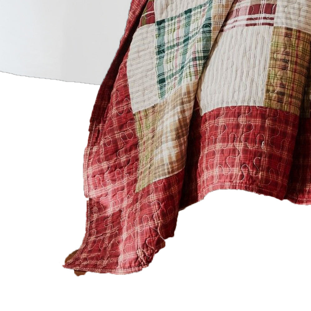 Evi Twin Quilt Set with 1 Pillow Sham, Multicolor Patchwork