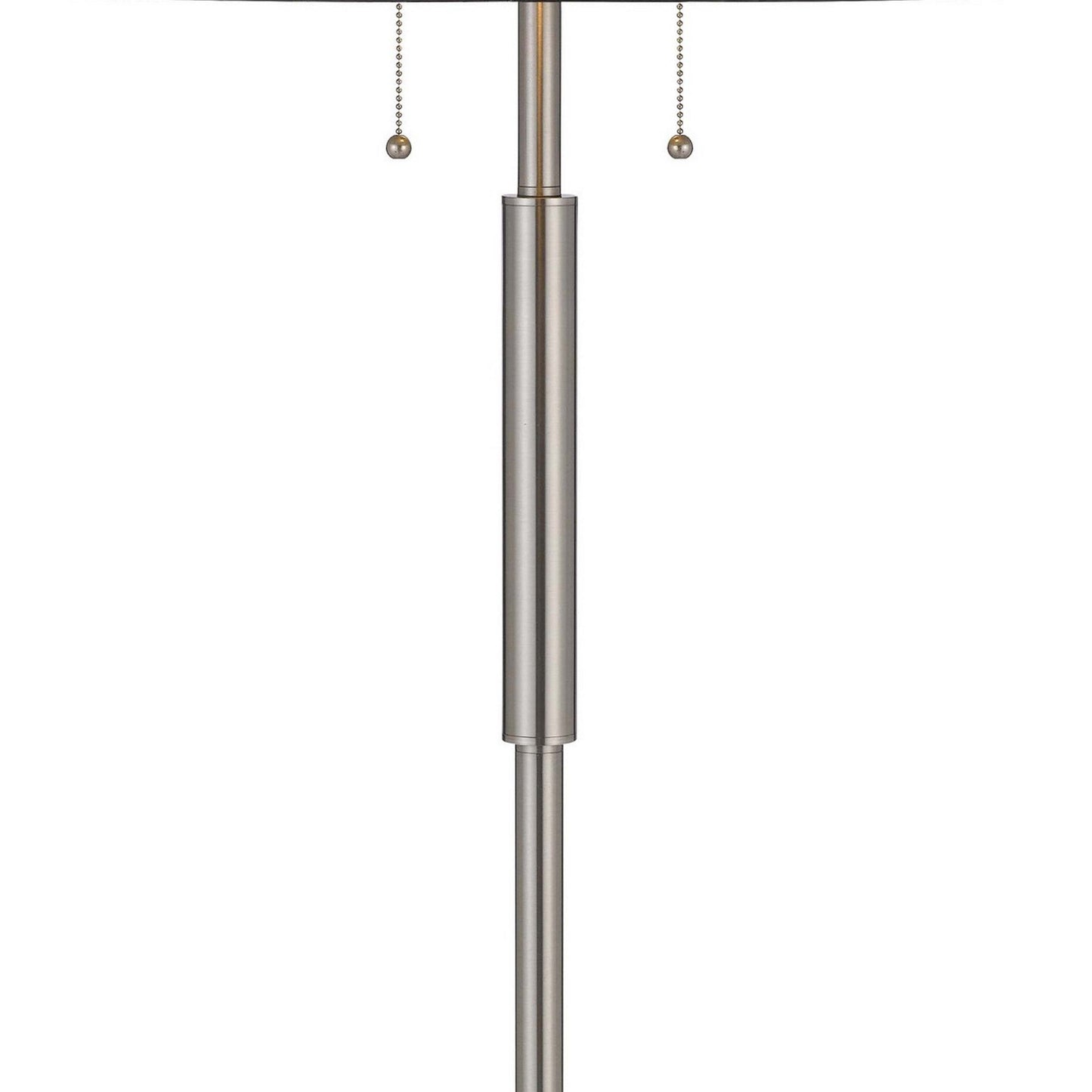 Kio 61 Inch Floor Lamp, Modern Tiffany Style Stained Glass, Silver Metal