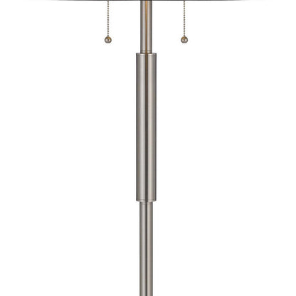 Kio 61 Inch Floor Lamp, Modern Tiffany Style Stained Glass, Silver Metal