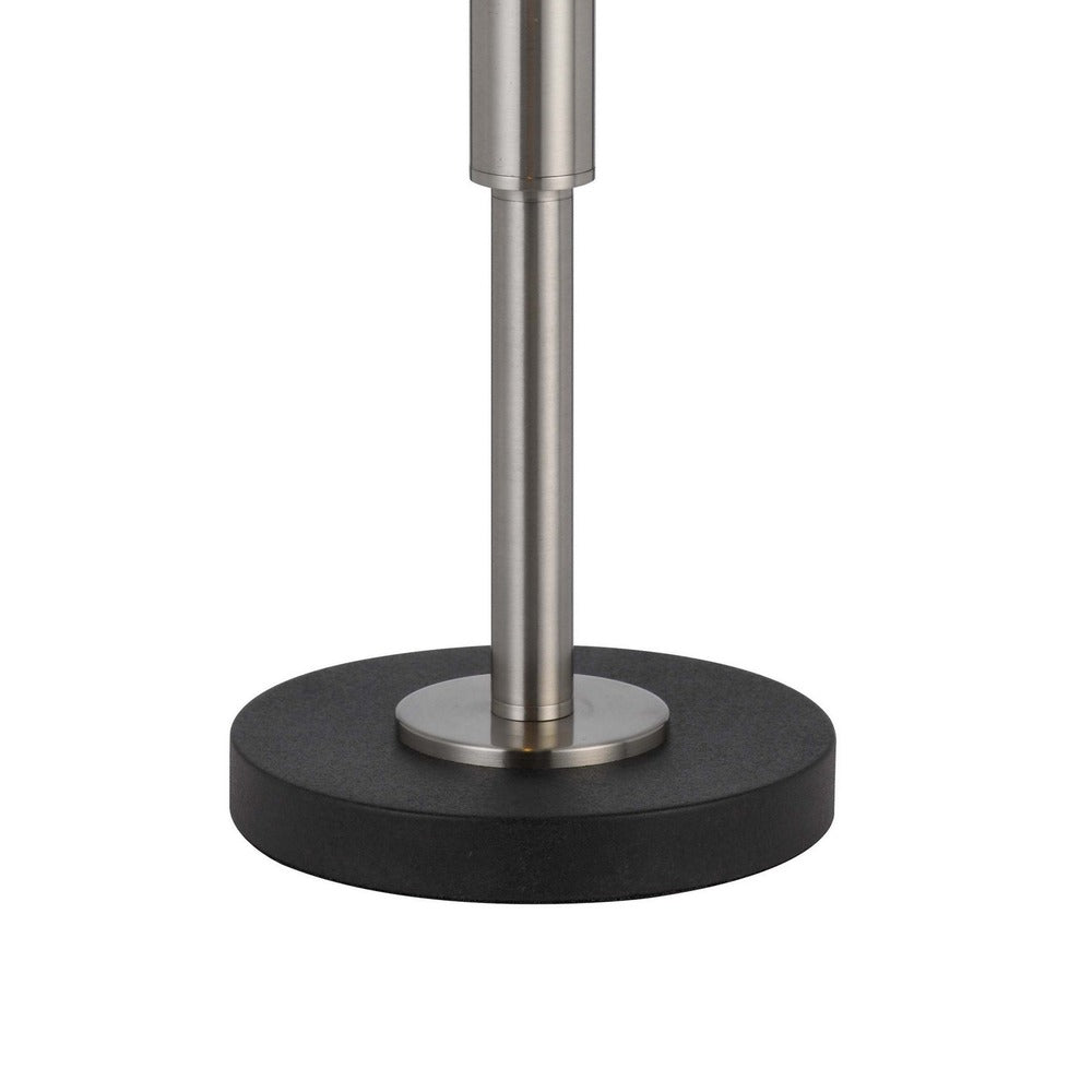 Kio 23 Inch Table Lamp, Modern Tiffany Style Stained Glass, Silver Metal