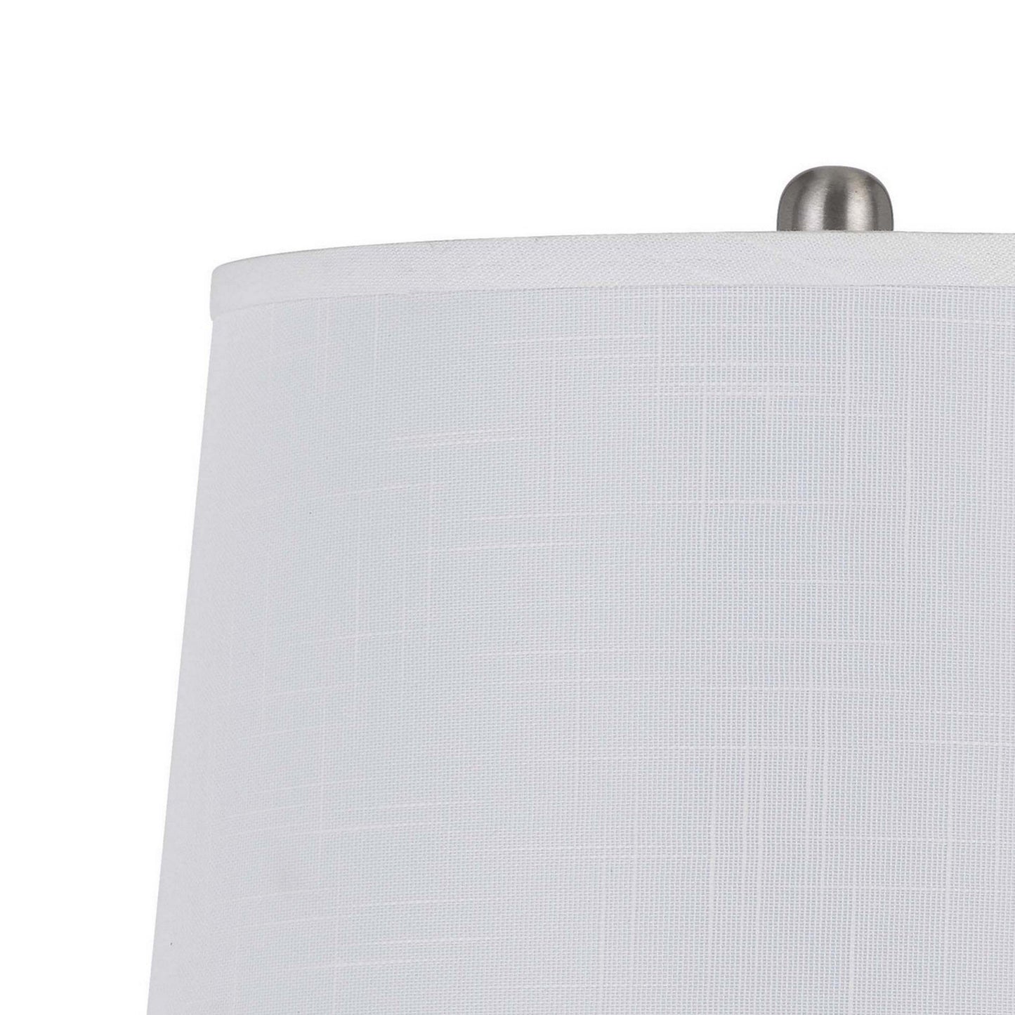 28 Inch Table Lamp Set of 2, White Shade, Elegant Curved Glass, Metal Base