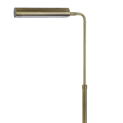 Kime 44-58 Inch Floor Lamp, Adjustable Height, LED, Antique Brass Finish