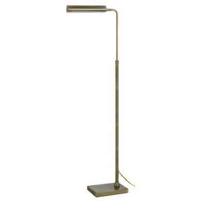 Kime 44-58 Inch Floor Lamp, Adjustable Height, LED, Antique Brass Finish