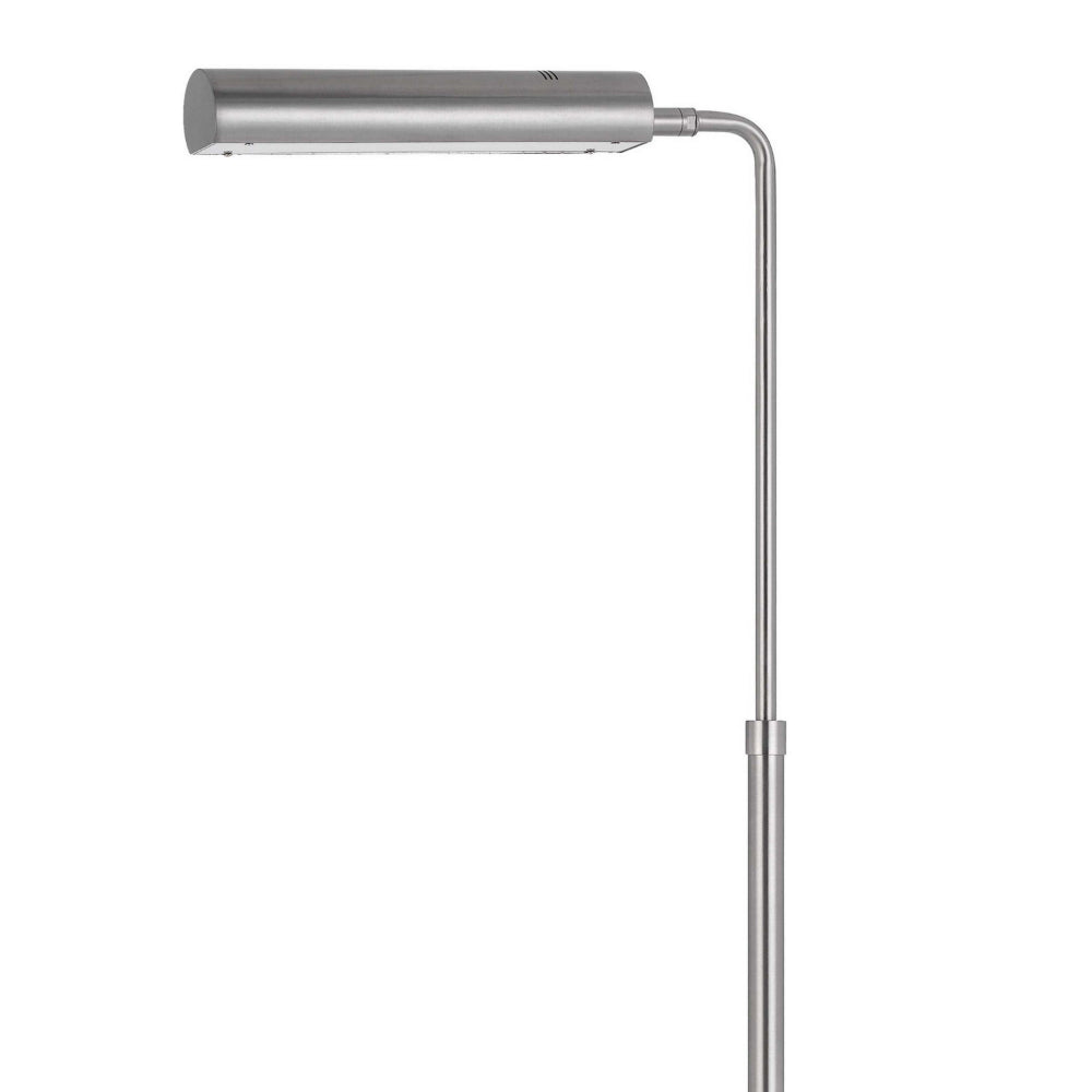 Kime 44-58 Inch Floor Lamp, Adjustable Height, LED, Brushed Steel Finish