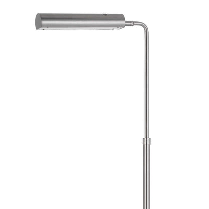 Kime 44-58 Inch Floor Lamp, Adjustable Height, LED, Brushed Steel Finish