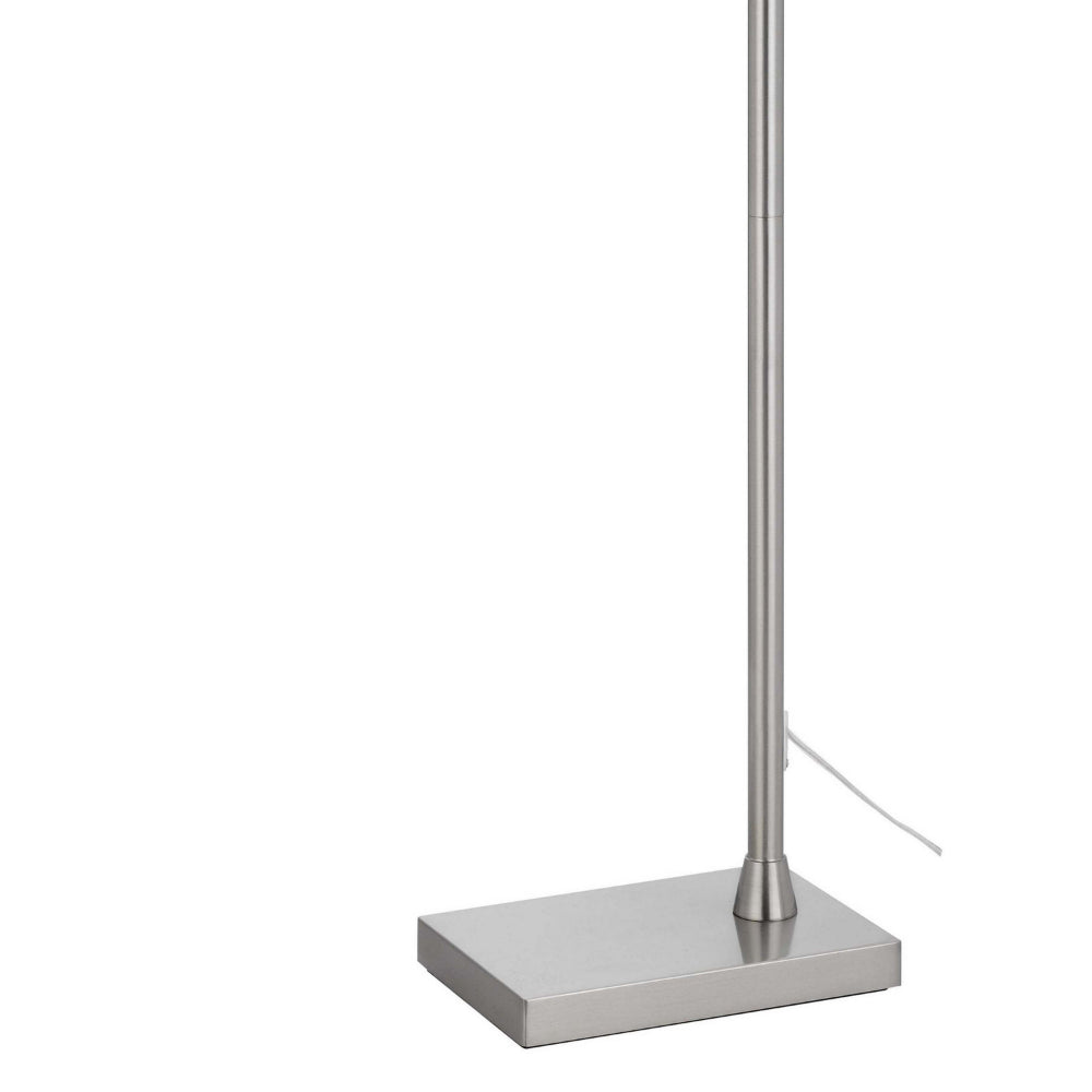 Kime 44-58 Inch Floor Lamp, Adjustable Height, LED, Brushed Steel Finish