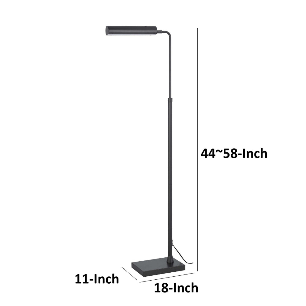 Kime 44-58 Inch Floor Lamp, Adjustable Height, LED, Charcoal Grey Finish