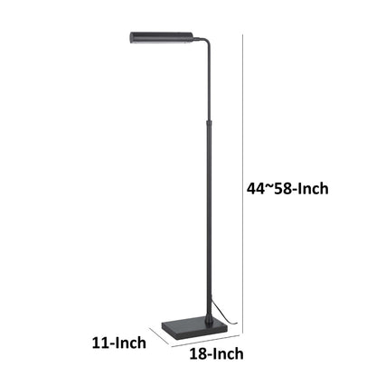 Kime 44-58 Inch Floor Lamp, Adjustable Height, LED, Charcoal Grey Finish
