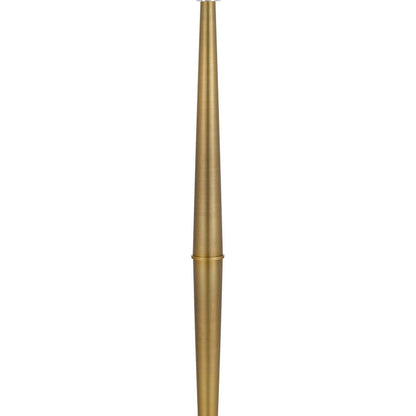 62 Inch Floor Lamp with White Drum Shade, Marble Base, Crystal, Brass
