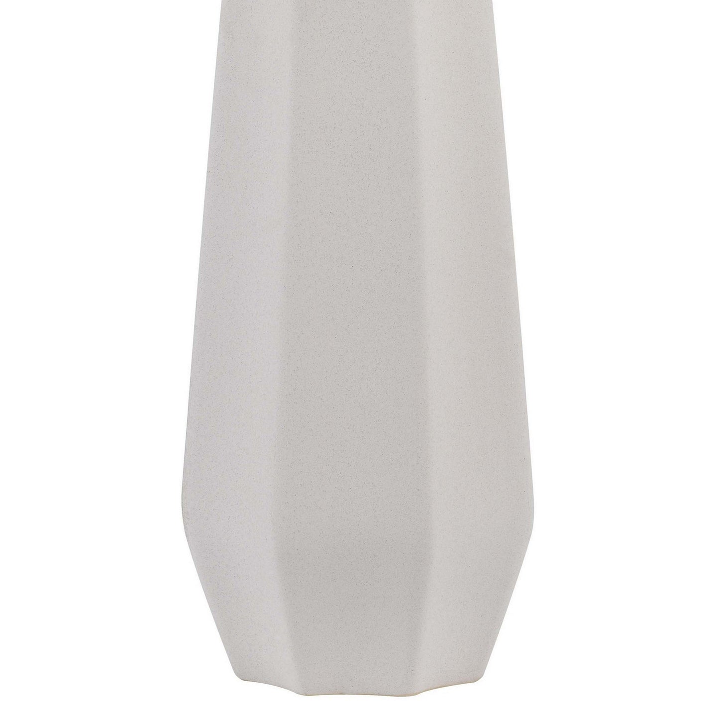 Niu 30 Inch Table Lamp Set of 2, Drum Shade, Sandy White Ceramic Prism Base