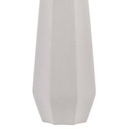 Niu 30 Inch Table Lamp Set of 2, Drum Shade, Sandy White Ceramic Prism Base