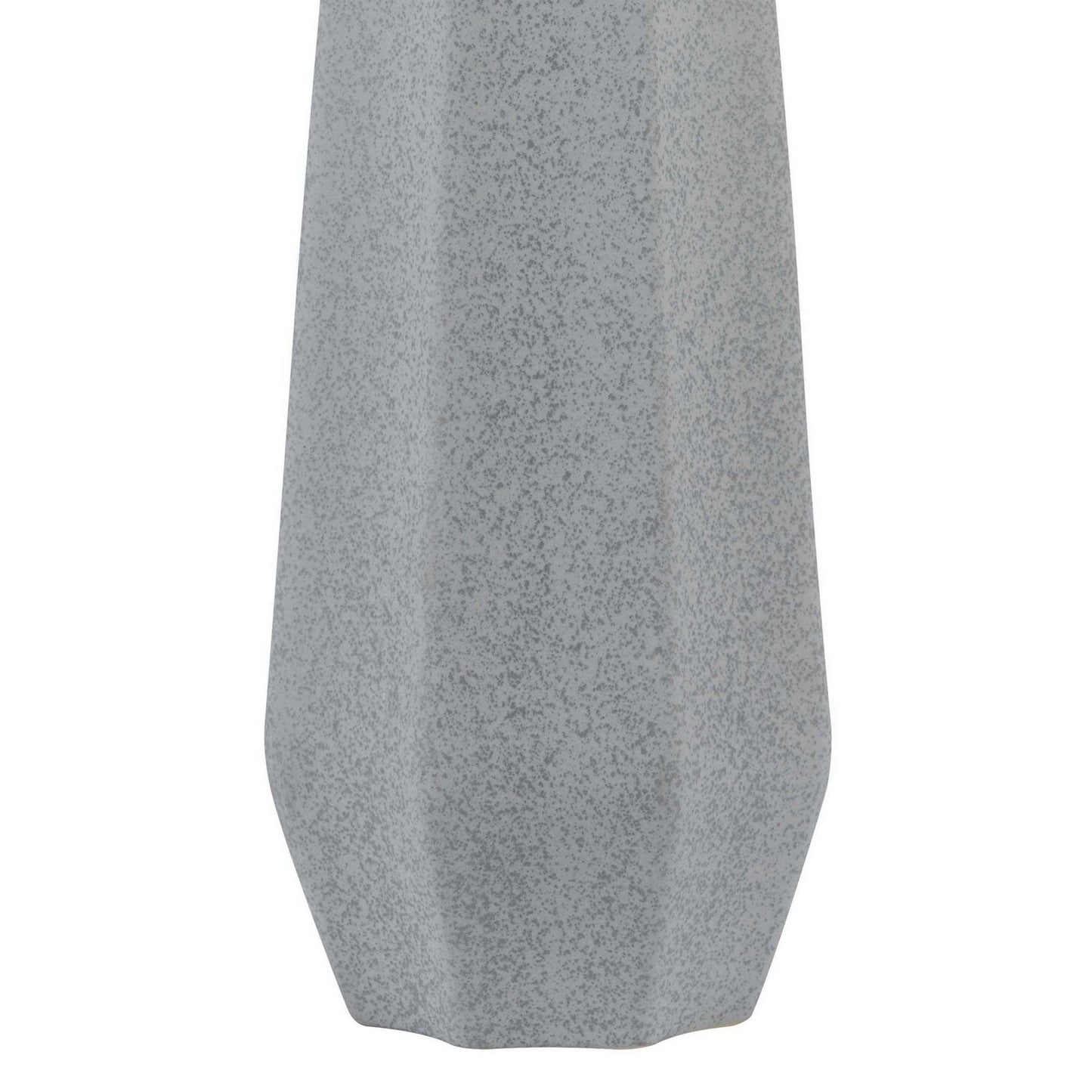 Niu 30 Inch Table Lamp Set of 2, Drum Shade, Stone Gray Ceramic Prism Base