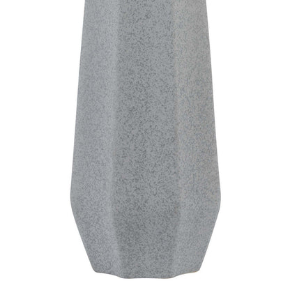 Niu 30 Inch Table Lamp Set of 2, Drum Shade, Stone Gray Ceramic Prism Base