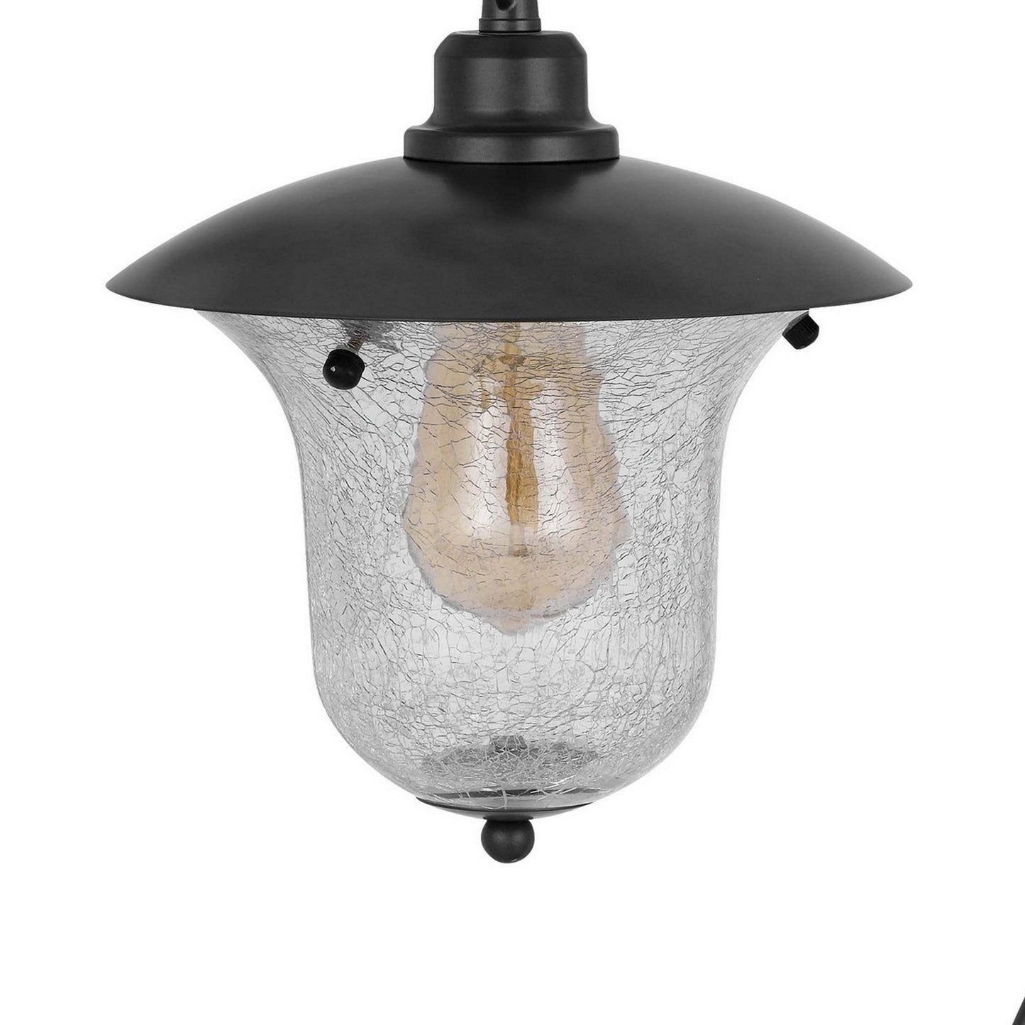 Lem 32 Inch Table Lamp, Classic Lantern, Glass Shade, Bronze Metal Finish
