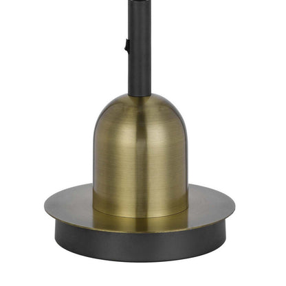 Lem 32 Inch Table Lamp, Classic Lantern, Glass Shade, Bronze Metal Finish