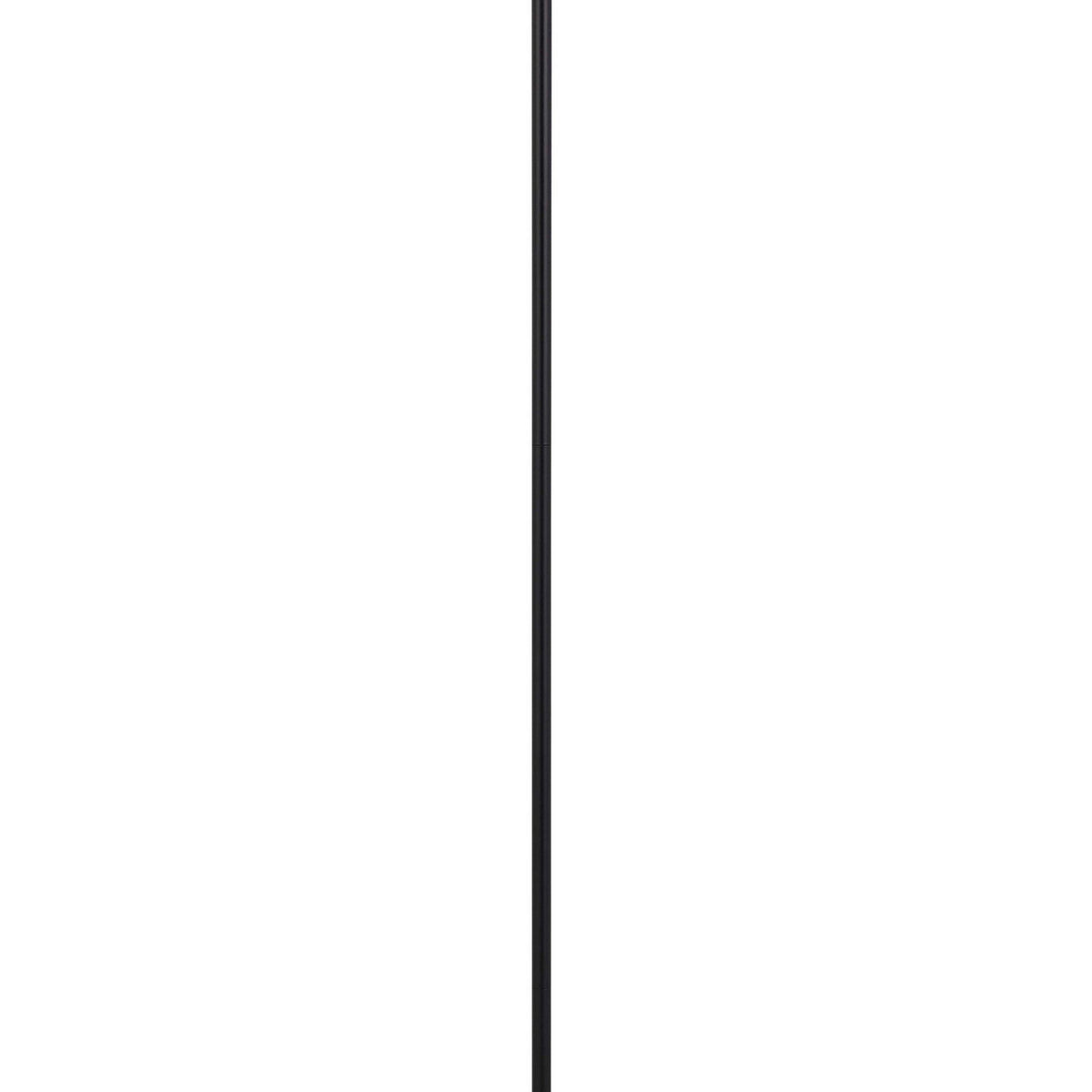 Sie 59 Inch Floor Lamp, White Linen Shade, Round Base, Black Metal Pole