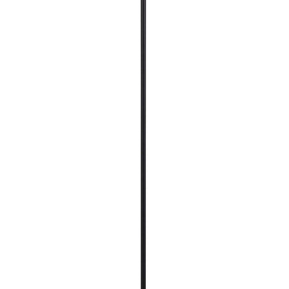 Sie 59 Inch Floor Lamp, White Linen Shade, Round Base, Black Metal Pole