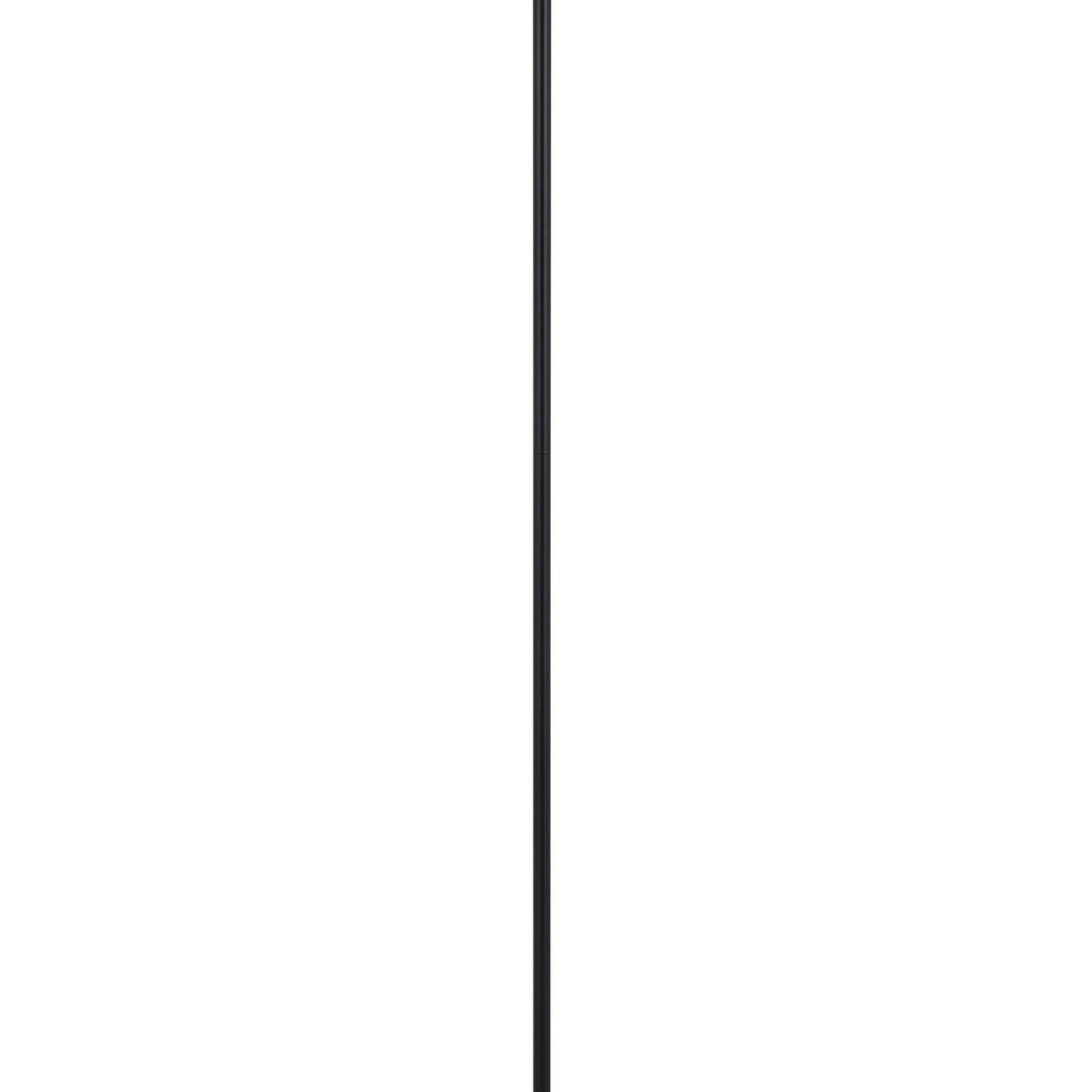 Sie 59 Inch Floor Lamp, Navy Blue Linen Shade, Round Base, Black Metal Pole