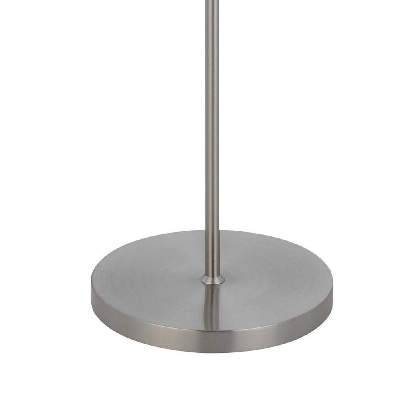 Sie 59 Inch Floor Lamp, Aqua Blue Linen Shade, Round Base, Silver Metal