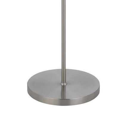 Sie 59 Inch Floor Lamp, Aqua Blue Linen Shade, Round Base, Silver Metal
