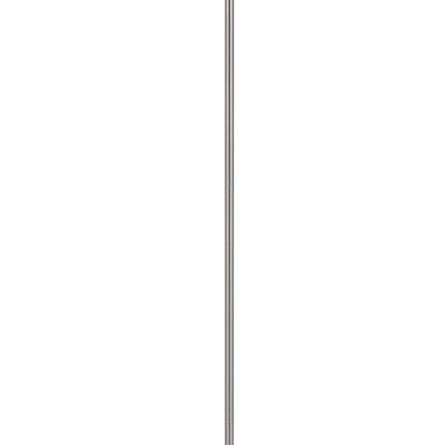 Sie 59 Inch Floor Lamp, Gray Linen Shade, Round Base, Silver Metal Pole