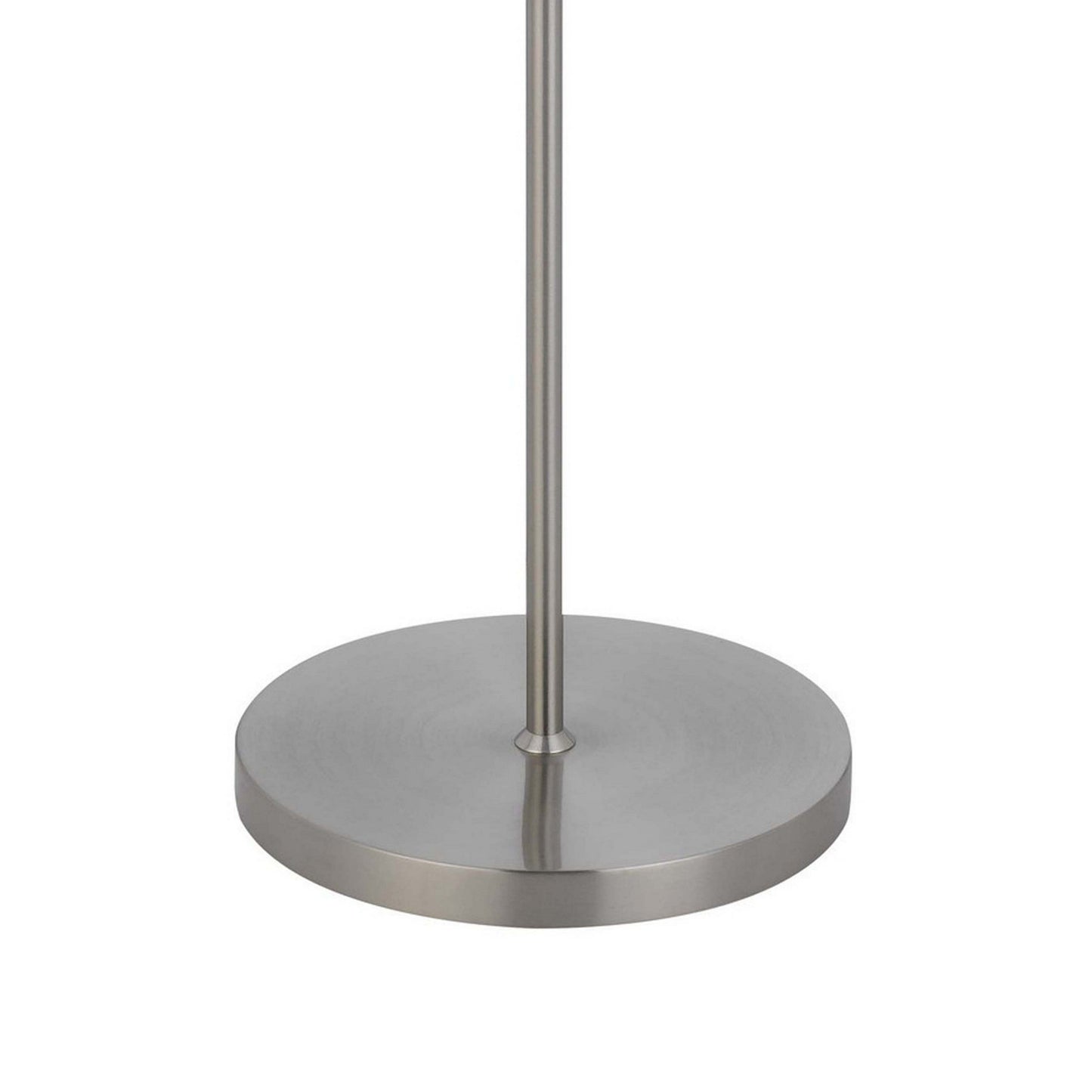 Sie 59 Inch Floor Lamp, Gray Linen Shade, Round Base, Silver Metal Pole