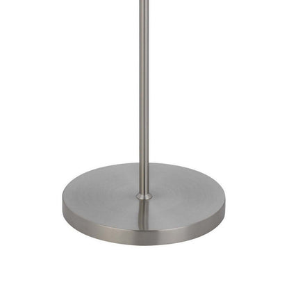 Sie 59 Inch Floor Lamp, Gray Linen Shade, Round Base, Silver Metal Pole