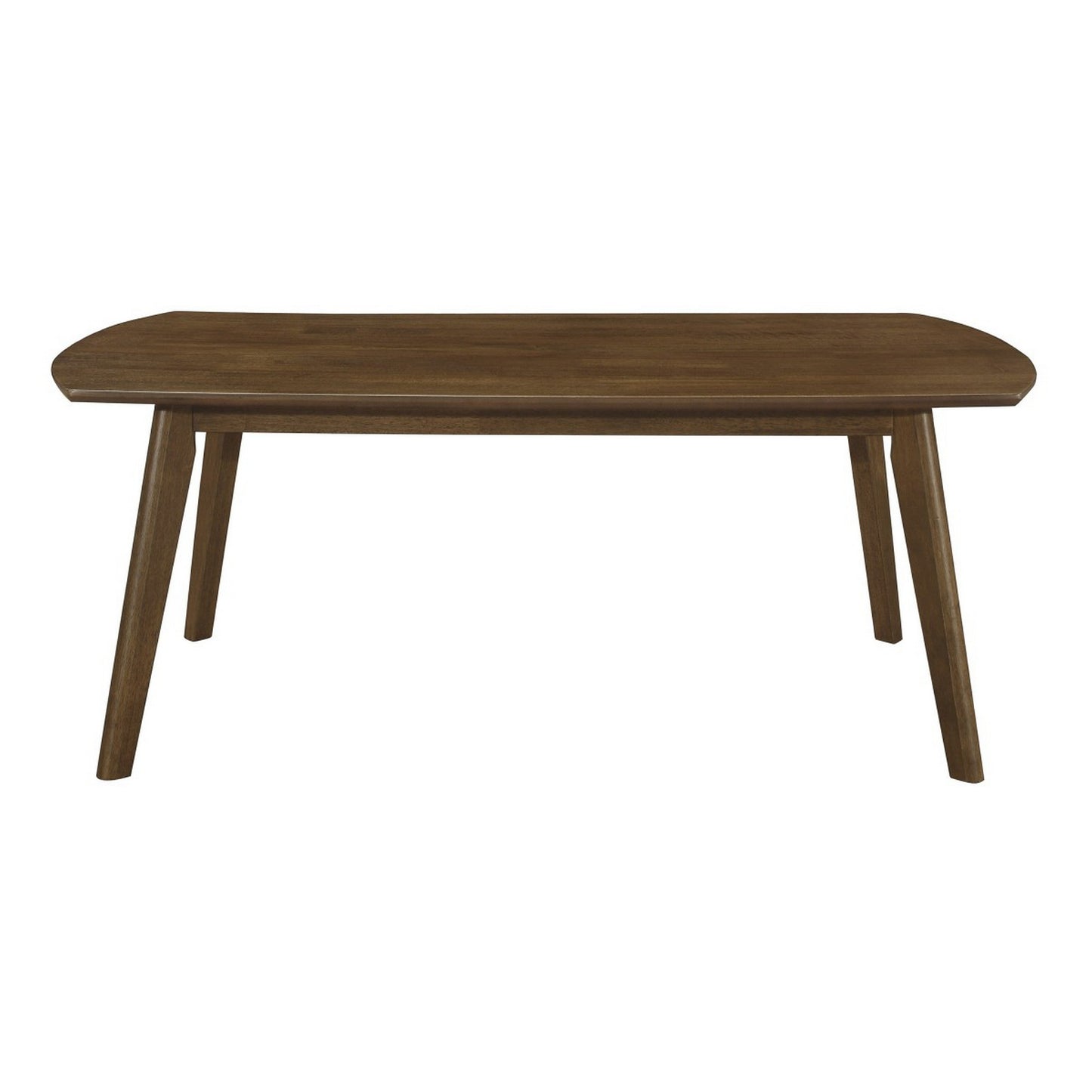 Indy 3 Piece Coffee and End Table Set, Angled Legs, Walnut Brown Solid Wood