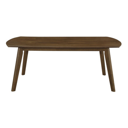 Indy 3 Piece Coffee and End Table Set, Angled Legs, Walnut Brown Solid Wood