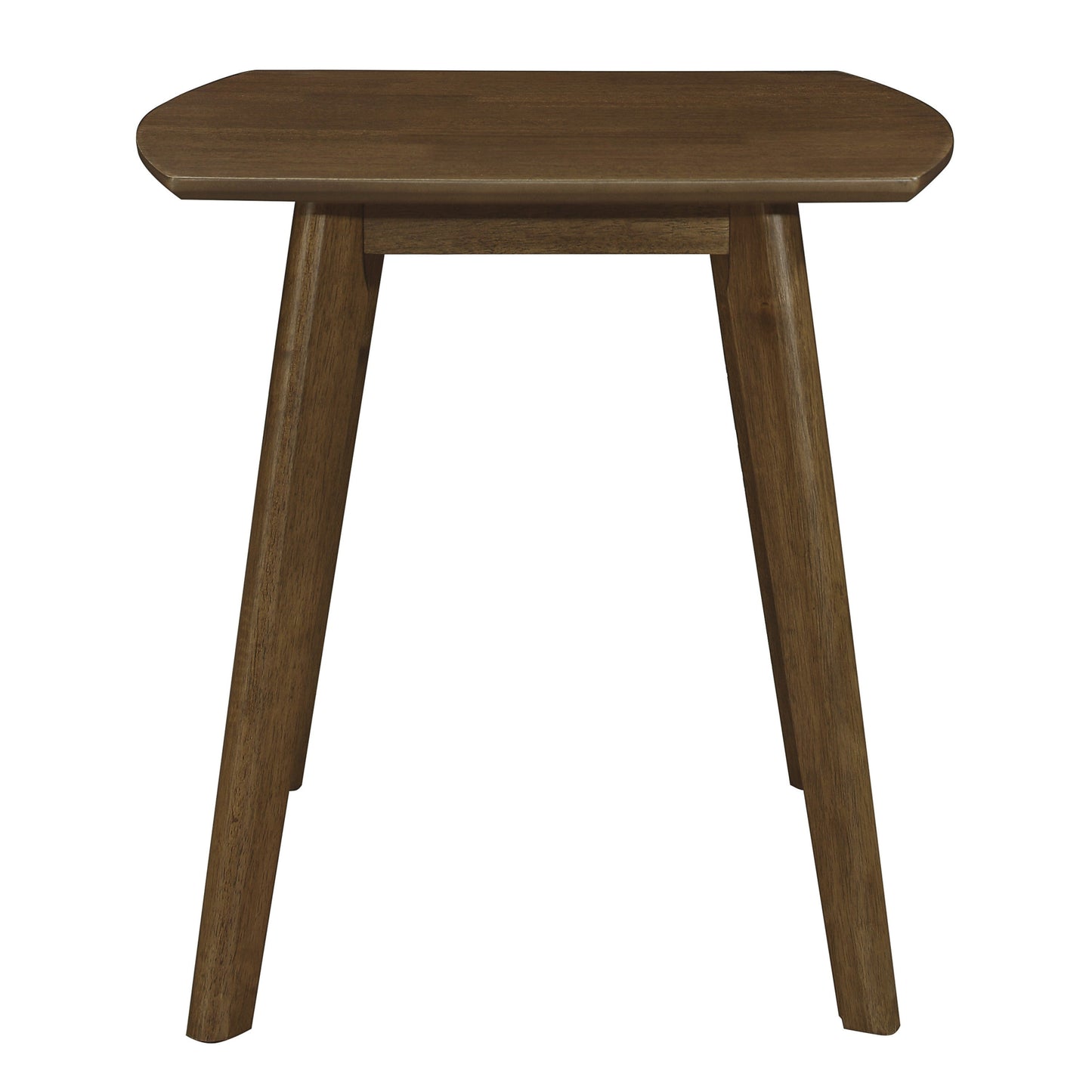 Indy 3 Piece Coffee and End Table Set, Angled Legs, Walnut Brown Solid Wood