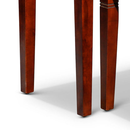 3 Piece Nesting Side Accent Table Set, Sleek Carved Cherry Brown Wood