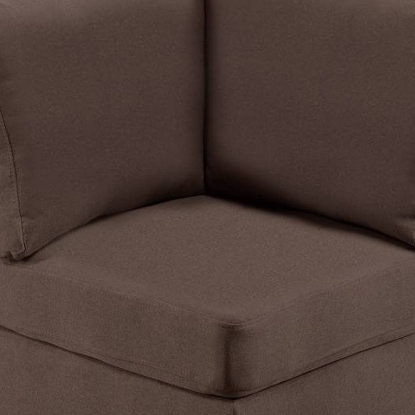Remy 32 Inch Modular Corner Sofa Chair, Soft Brown Chenille, Solid Wood