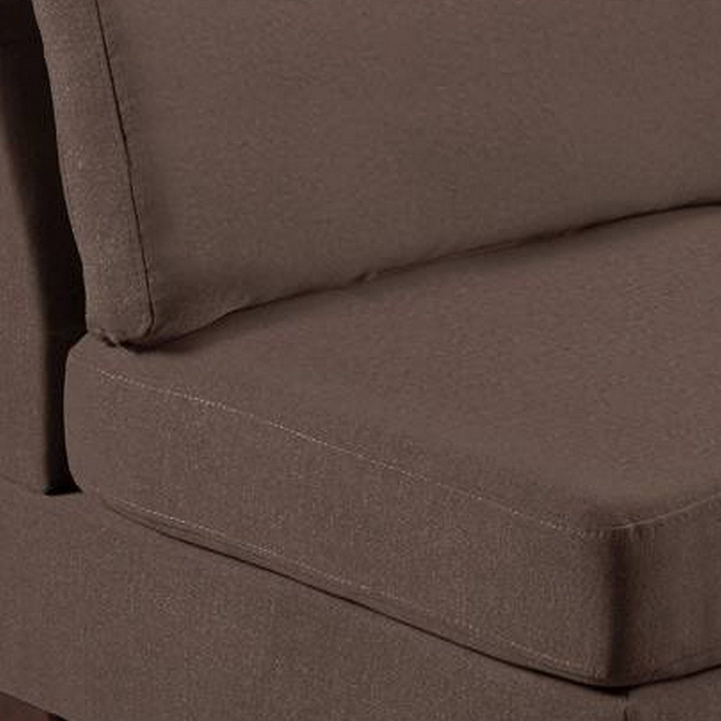 Remy 32 Inch Modular Armless Sofa Chair, Soft Brown Chenille, Solid Wood