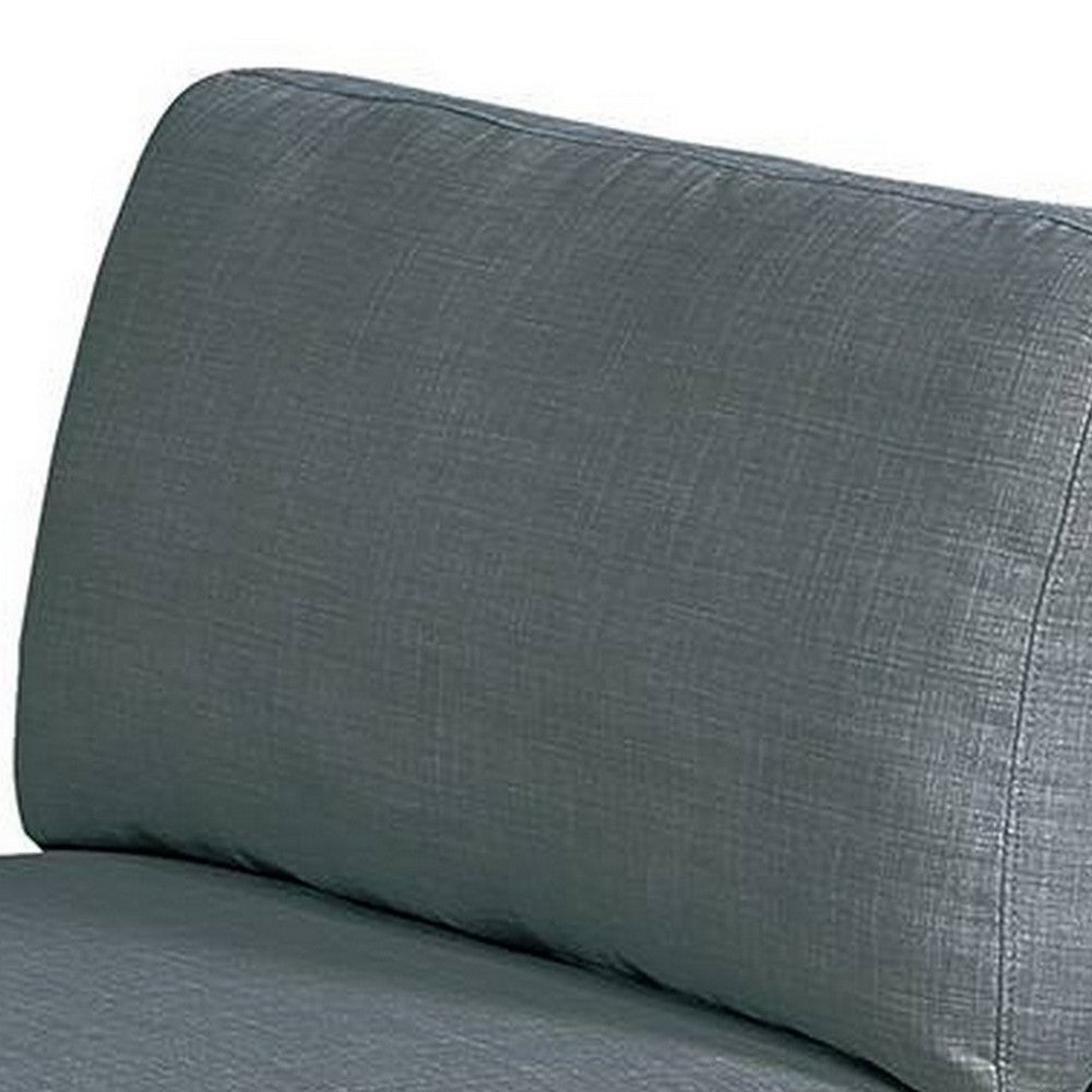 Gimy 37 Inch Modular Armless Sofa Chair, Gray Dorris Upholstery, Wood