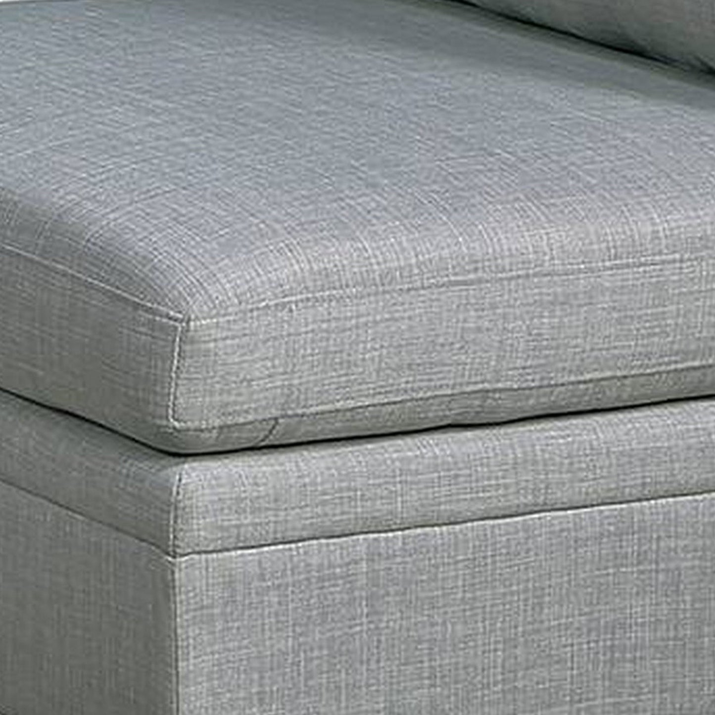 Gimy 37 Inch Modular Armless Sofa Chair, Light Gray Dorris Fabric, Wood