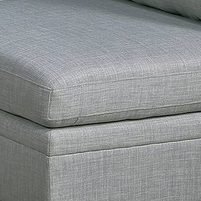Gimy 37 Inch Modular Armless Sofa Chair, Light Gray Dorris Fabric, Wood