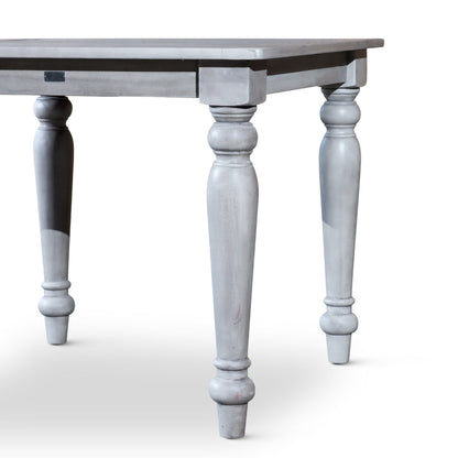 35 Inch Side End Table, Square Slatted Top, Multi Step Silver Gray Finish