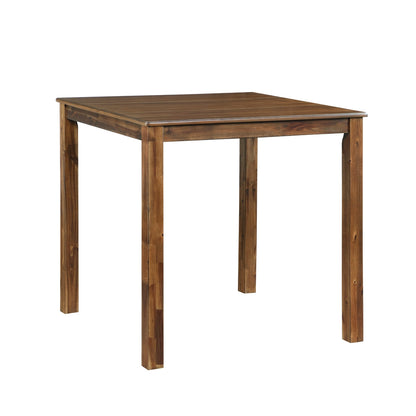 Tori 5 Piece Counter Height Dining Set, Square Table and 4 Chairs, Brown