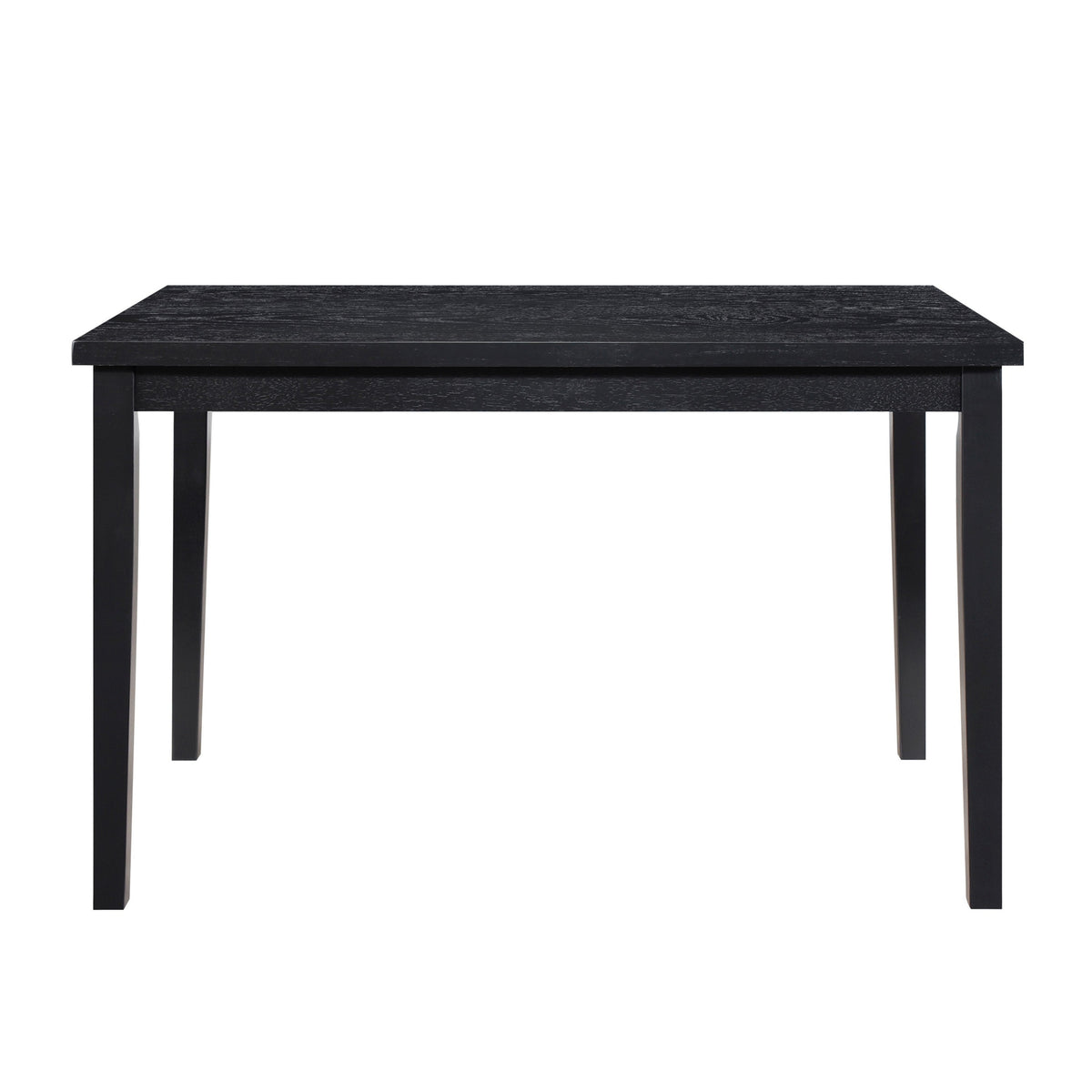 Andy 48 Inch Dining Table, 4 Seater, Rectangular Top, Black Solid Wood