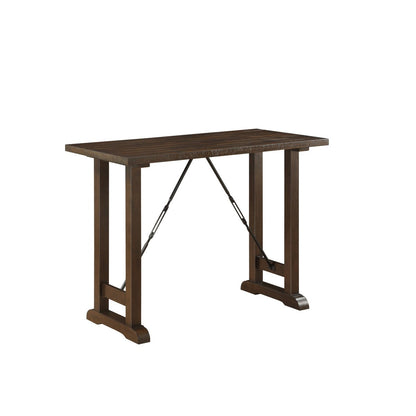 Neil 3 Piece Counter Height Set, 1 Table, 2 Stools, Cherry Brown Solid Wood