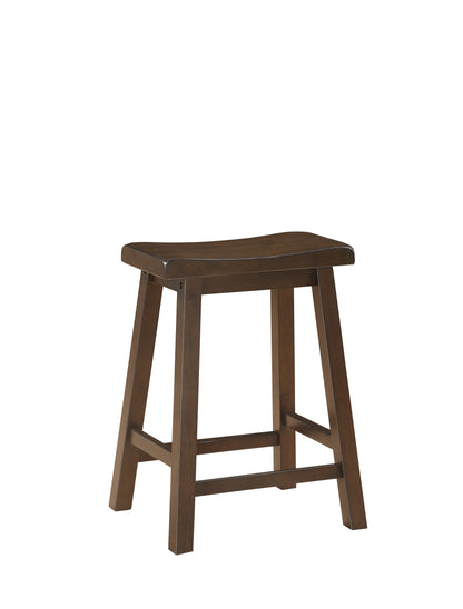Neil 3 Piece Counter Height Set, 1 Table, 2 Stools, Cherry Brown Solid Wood