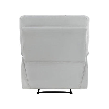 Patty 36 Inch Manual Recliner Chair, Cushioned, Light Gray Velvet, Wood