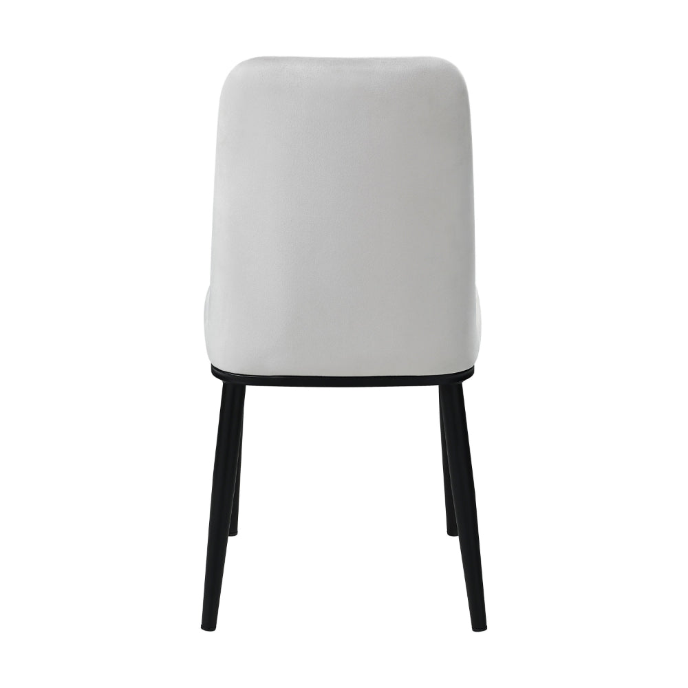 Lane 23 Inch Side Dining Chair, Gray Velvet, Armless, Black Metal, Set of 2