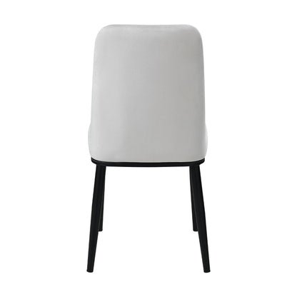 Lane 23 Inch Side Dining Chair, Gray Velvet, Armless, Black Metal, Set of 2